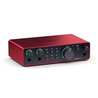 Focusrite Scarlett 2i2 4. Gen USB 音频接口、组合、流媒体和播客 — 高保真工作室质量录音以及录制所需的所有软件