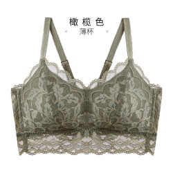 千奈美 薄款美背收副乳文胸 橄榄色 80A