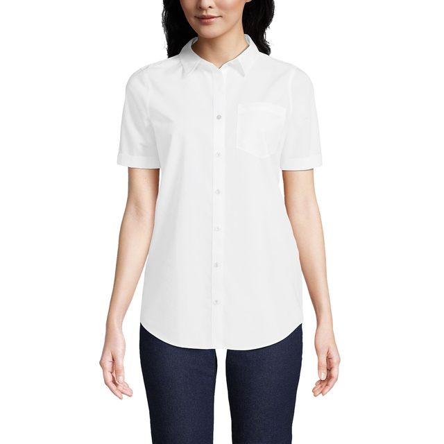 LANDS' END 女式短袖免烫衬衫