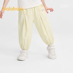 巴拉巴拉 女童夏季时尚泡泡裤 米白 120cm