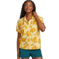 Eddie Bauer 女式 运动衫 巴哈短袖衬衫 圆领 短袖 宽松版型 Buttercup Small