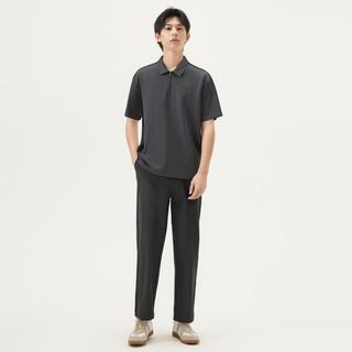 gxgjeans 字母绣花半拉链翻领宽松短袖POLO衫