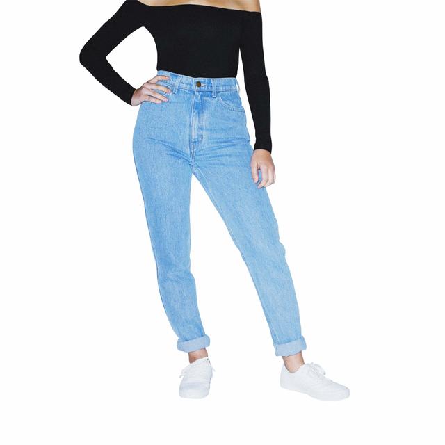 American Apparel 女士高腰牛仔裤,Light Wash,27W/32