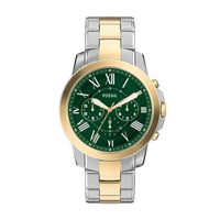 FOSSIL Grant 男式石英不锈钢皮革计时手表