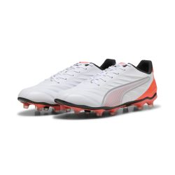 PUMA 中性款 King Pro Fg/Ag 足球鞋, Puma 彪马 白色 PUMA Silver Glowed Red