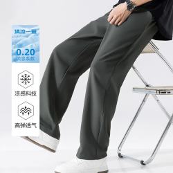 班尼路 冰丝凉感透气弹力男士休闲裤