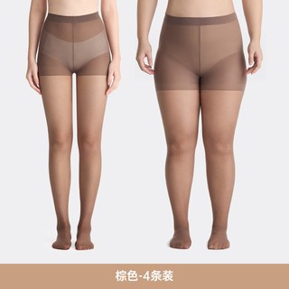 黄小姐 棕色超薄凉感防勾丝美腿袜