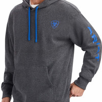 ARIAT 成人运动卫衣 休闲连帽衫 Ariat Logo Charcoal Heather