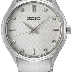 SEIKO 女士模拟石英手表 SUR615P1 不锈钢表带