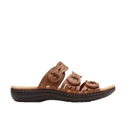 Clarks 女士平底凉鞋 皮质轻便舒适 可调节魔术贴设计