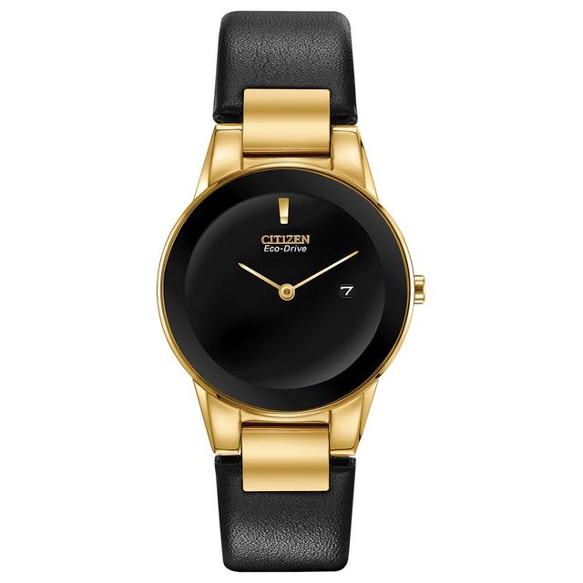 CITIZEN EcoDrive 男士金色手表 皮革表带
