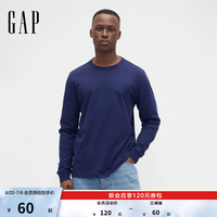 Gap 纯棉圆领长袖T恤 海军蓝 M