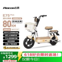 飞鸽 Pigeon E75Plus 电动自行车 2026款 48V21Ah