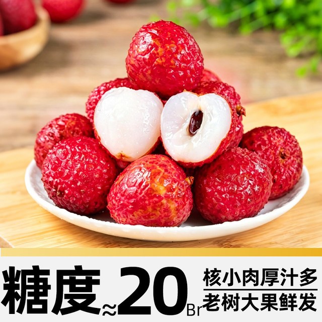 京运达 广东仙进奉荔枝应当季新鲜时令水果桂味妃子笑荔枝王茂名现摘现发0.9斤
