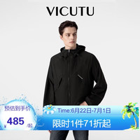 威可多 男士夹克防晒服外套VEW24143309 石墨黑 175/92A