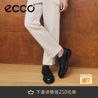 ecco 商务皮鞋男 秋季通勤正装德比鞋 都市伦敦系列525604 黑色52560401001 41