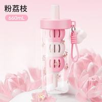 哈尔斯 T2 粉荔枝 Tritan材质 660ml 保温杯