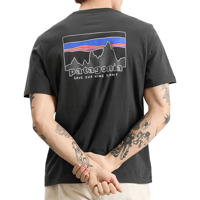 Patagonia 男女款短袖经典夏季男式T恤 37841-Men's '73 Skyline-男款-INBK-黑色 S