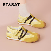 星期六 ST&SAT 网面运动玛丽珍鞋女2026新款夏季外穿镂空芭蕾休闲绑带浅口单鞋