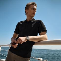 FILA 男装男式Polo衫男士商务休闲耐磨针织短袖POLO衫