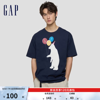 Gap 印花大LOGO短袖T恤 海军蓝 M