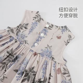 巴厘小猪 女童无袖连衣裙 紫藤漫舞 110cm