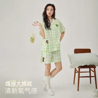 安之伴 巨凉感 100%纯棉梭织清新家居服