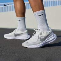 NIKE 男子缓震跑步鞋秋季公路运动透气NIKE REVOLUTION 8 HJ9198 122山峰白/金属银/白/尘光子色 44.5