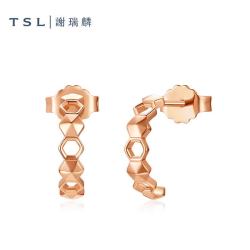 谢瑞麟 18K金耳环 几何蜂巢 BD438 精致小心机