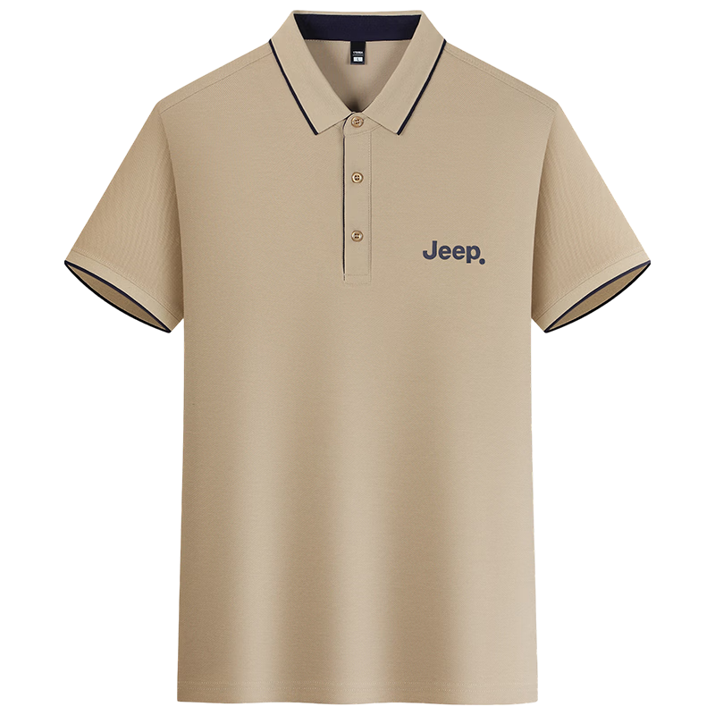 Jeep吉普 速干透气 卡其色 2XL 男士POLO衫