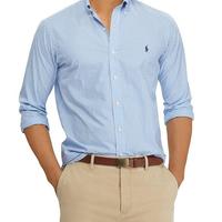 RALPH LAUREN 拉夫劳伦 修身长袖府绸纽扣衬衫