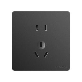 德力西 CD821 开关插座面板 斜五孔 黑色