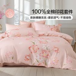水星家纺 100%全棉印花套件