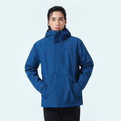 探路者 冲锋衣 秋冬男女三合一 户外抓绒可脱卸两件套防泼水防寒服外套TAWJ91107/92108 深宝蓝（男） M