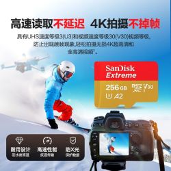 闪迪 高速内存卡256G全新国行正品运动相机pocket4无人机储存卡