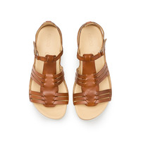 ecco 女式 Flash Huarache 皮革凉鞋, 鞍座