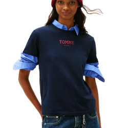 TOMMY JEANS 女式短袖棉质图案T恤