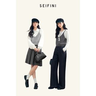 诗凡黎 V领针织吊带 女士上衣
