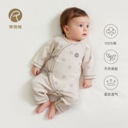 乖奇熊 新生儿绑带和尚服婴幼儿夏季薄款长袖连体哈衣初生宝宝纯棉睡衣服