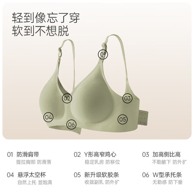 ROVO 哺乳内衣  孕妇期专用聚拢产后喂奶无痕收副乳文胸