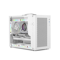POWER STATION 未知玩家X100 PRO桌面MATX机箱便携式手提240水冷主机外壳白色