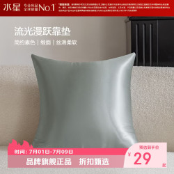 水星家纺 抱枕客厅沙发时尚简约素色靠垫 居家百搭靠垫丝滑柔软午睡小枕芯 流光漫跃靠垫(烟灰色)