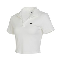 NIKE 滔搏丨NIKE耐克女子运动深V修身短款POLO衫休闲短袖T恤DV7885-133
