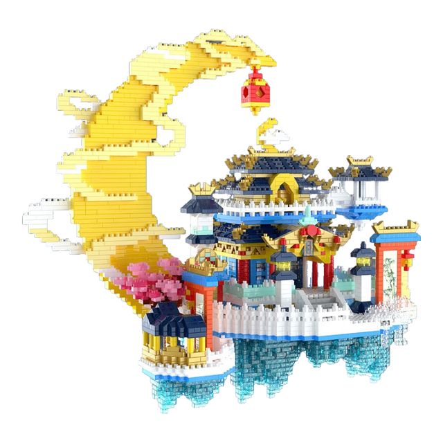 伟力 广寒宫积木模型 4898颗粒 带灯工具