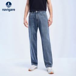 navigare 小帆船男士凉感微阔牛仔裤通勤休闲长裤1312575504