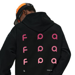 FPA 渐变logo印花简约长袖帽衫 秋季休闲高级感潮流百搭套头卫衣男士 黑色 S