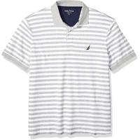 NAUTICA 诺蒂卡 男士纯棉条纹POLO衫 杂灰色 2X Big