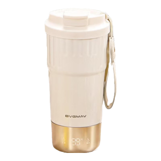 BVGMAV 食品级316不锈钢 便携式咖啡杯 月光白 保温杯