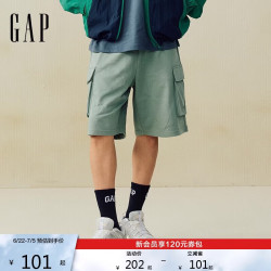 Gap 【立体多口袋】男士针织工装短裤 松紧腰宽松百搭通勤 727070