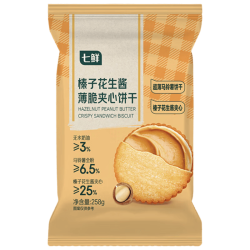 七鲜 榛子花生酱薄脆夹心饼干 258g